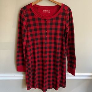 Eddie Bauer Nightgown Buffalo Check Plaid Size M